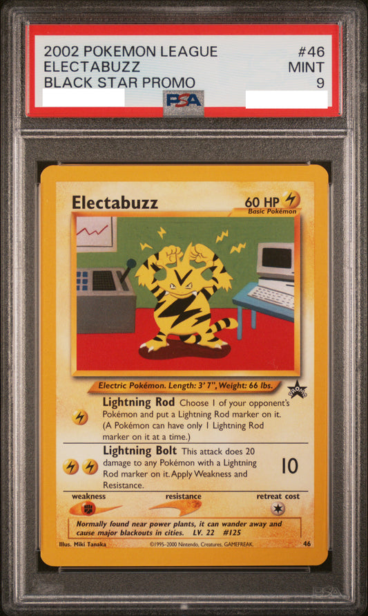 PSA 9 MINT Electabuzz - WotC Black Star Promo #46