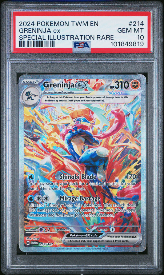 PSA 10 GEM MT Greninja EX - Twilight Masquerade - SIR 214/167