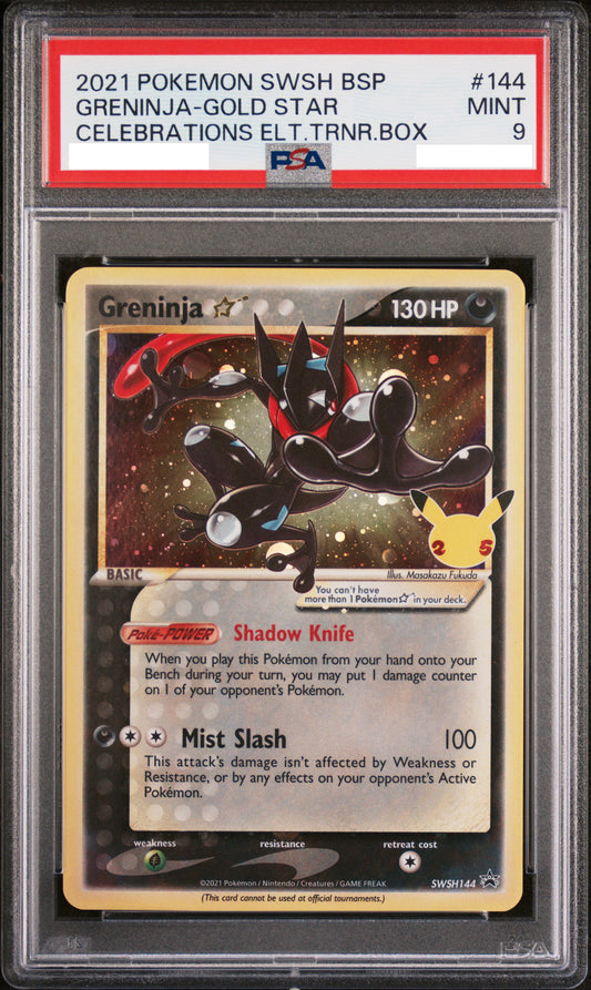 PSA 9 MINT Greninja Gold Star - Celebrations Stamped Holo Promo SWSH144