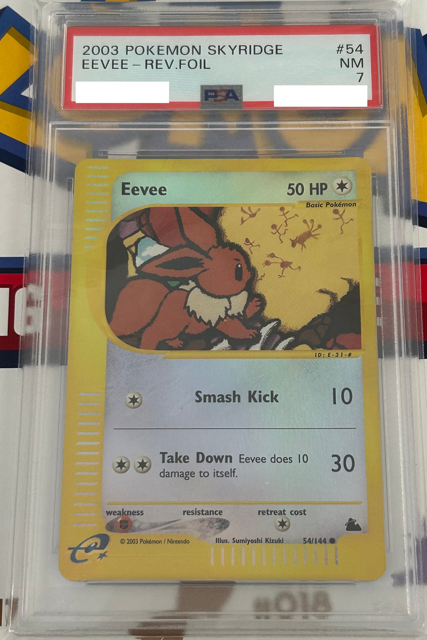 PSA 7 NM Eevee - Skyridge Reverse Holo Common 54/144