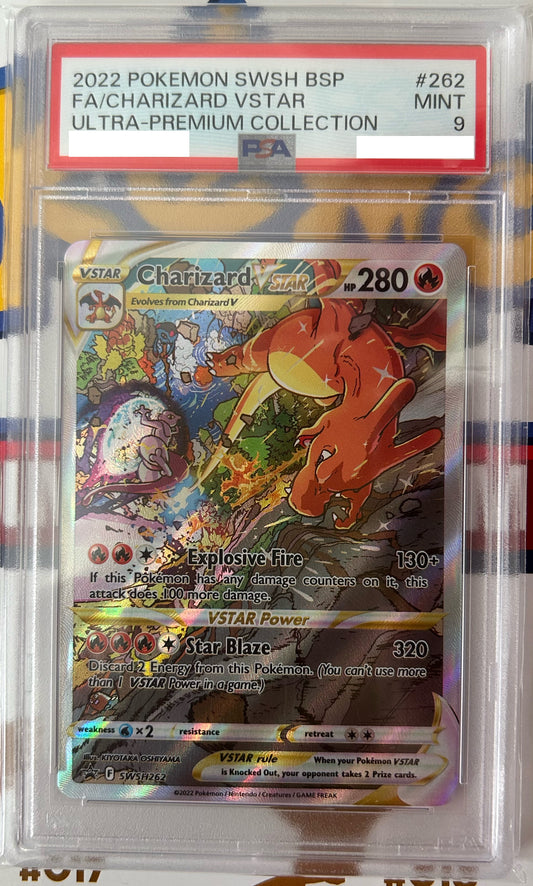 PSA 9 MINT Charizard VSTAR - SWSH Promo Alternate Art Holo SWSH262