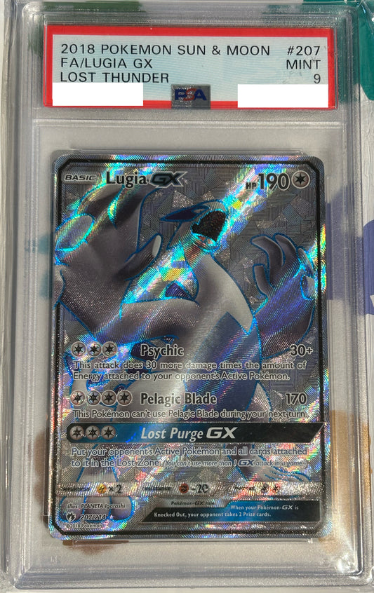 PSA 9 MINT Lugia GX - Lost Thunder Full Art Holo 207/214