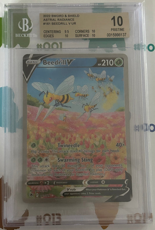 BECKETT 10 PRISTINE Beedrill V - Astral Radiance Alternate Art Holo 161/189