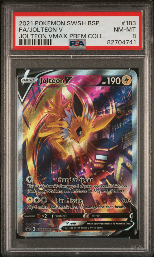 PSA 8 NM-MT Jolteon V - Black Star Promo SWSH183