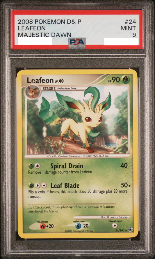 PSA 9 MINT Leafeon - Majestic Dawn Rare 24/100