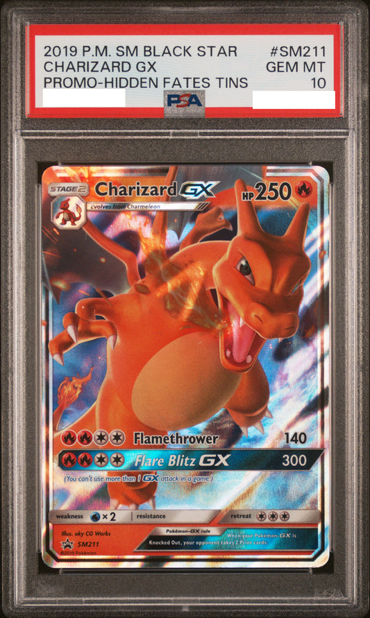 PSA 10 GEM MT Charizard GX - SM Promo Holo SM211