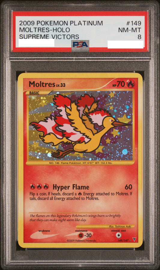 PSA 8 NM-MT Moltres - Supreme Victors Secret Holo 149/147