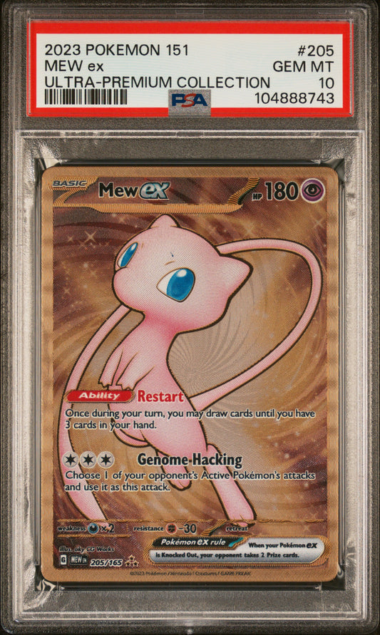 PSA 10 GEM MT Mew EX - 151 UPC *METAL* Gold Promo 205/165