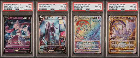 **Sequential Slabs!** PSA 10 Mewtwo V (Promo & Alt Art) & Mewtwo VSTAR (Rainbow & Gold) set