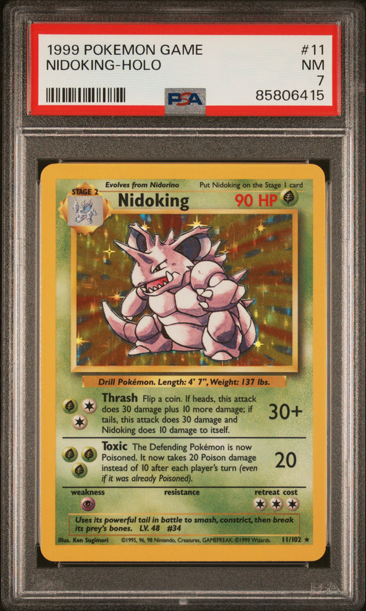 PSA 7 NM Nidoking - 1999 Base Set Holo 11/102