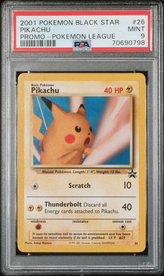 PSA 9 MINT Pikachu (SNAP) - WotC Black Star Promo 26
