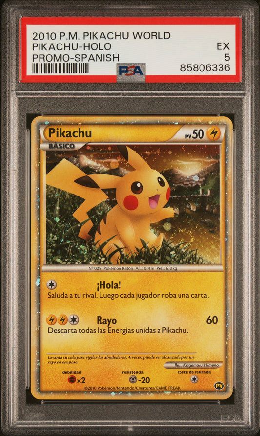 PSA 5 EX Pikachu - Pokemon World Holo Promo *Spanish*