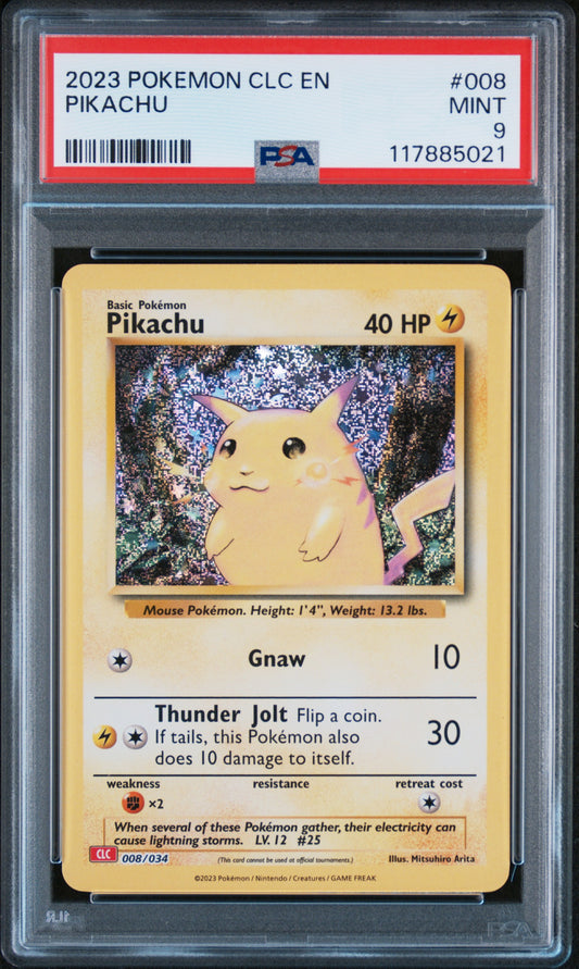 PSA 9 MINT Pikachu - Trading Card Game Classic CLC Holo 008/034