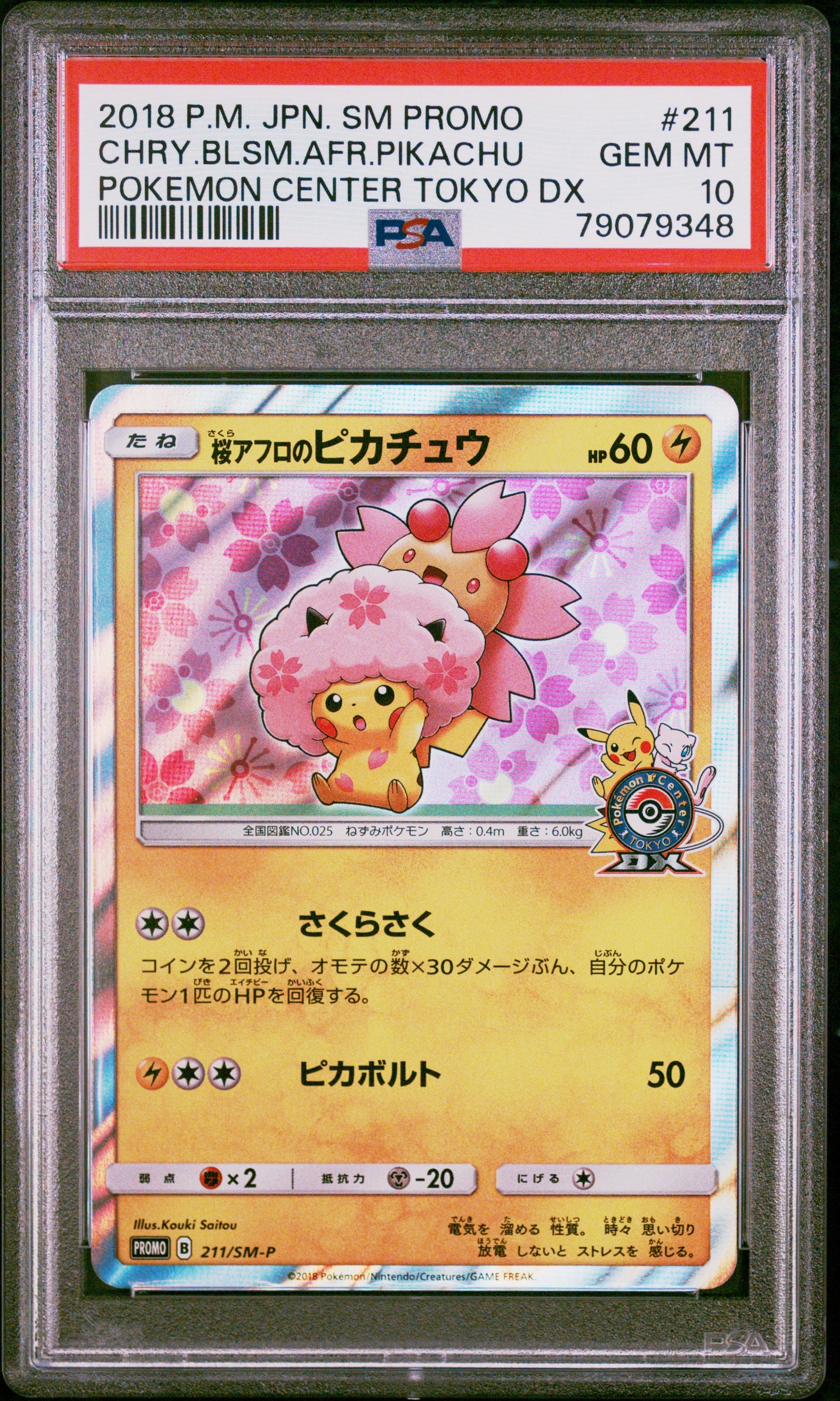 PSA 10 GEM MT Cherry Blossom Afro Pikachu - SM Promo 211/SM-P *Japanese*