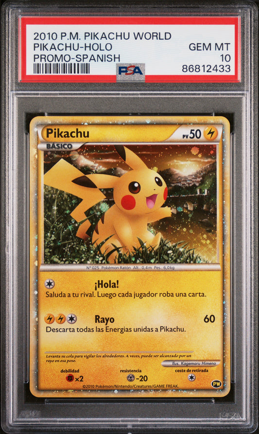 PSA 10 GEM MINT Pikachu - Pokemon World Holo Promo *Spanish*