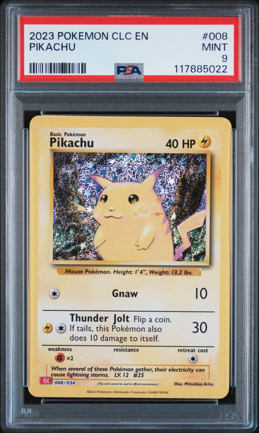 PSA 9 MINT Pikachu - Trading Card Game Classic CLC Holo 008/034