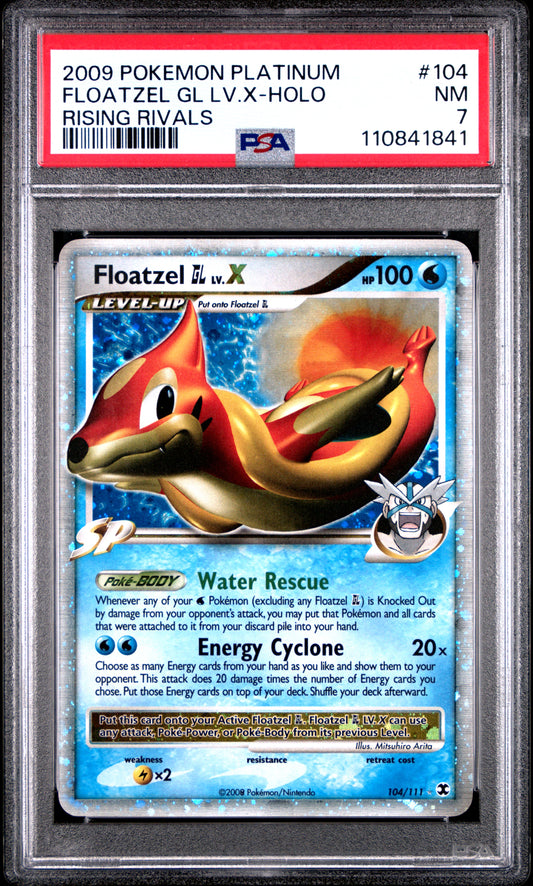 PSA 7 NM Floatzel GL LV.X - Rising Rivals Ultra Rare Holo 104/111