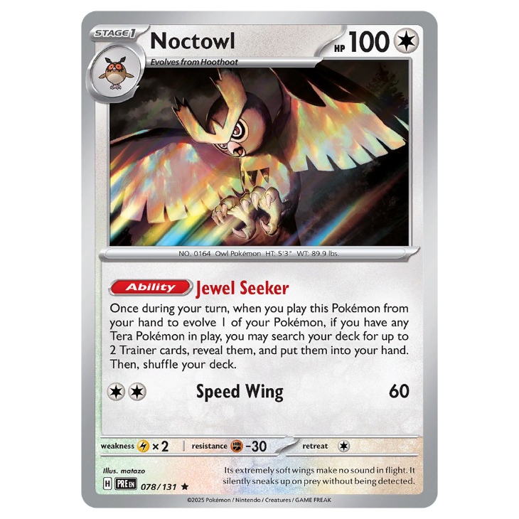Noctowl - Prismatic Evolutions - 078/131 - Holo Rare