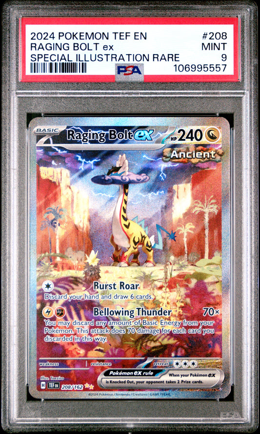 PSA 9 MINT Raging Bolt EX - Temporal Forces Alt. Art 208/162