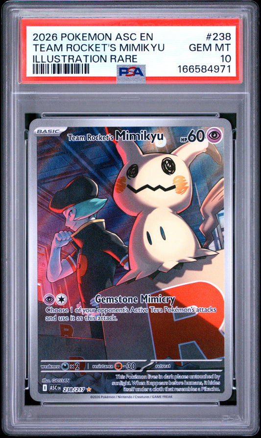 PSA 10 GEM MT Team Rocket's Mimikyu - Ascended Heroes IR 238/217