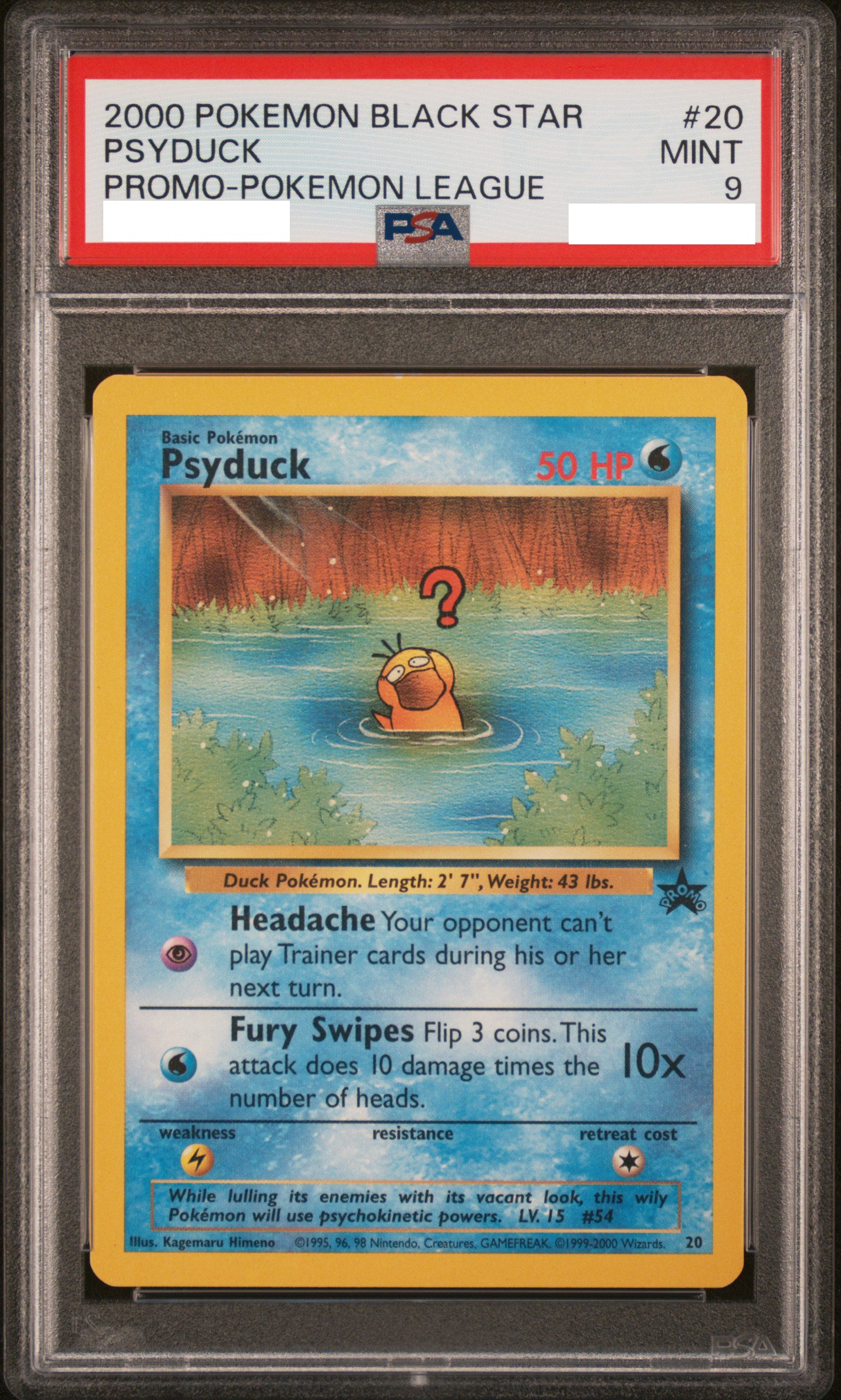 PSA 9 MINT Psyduck - WotC Promo Non-Holo 20