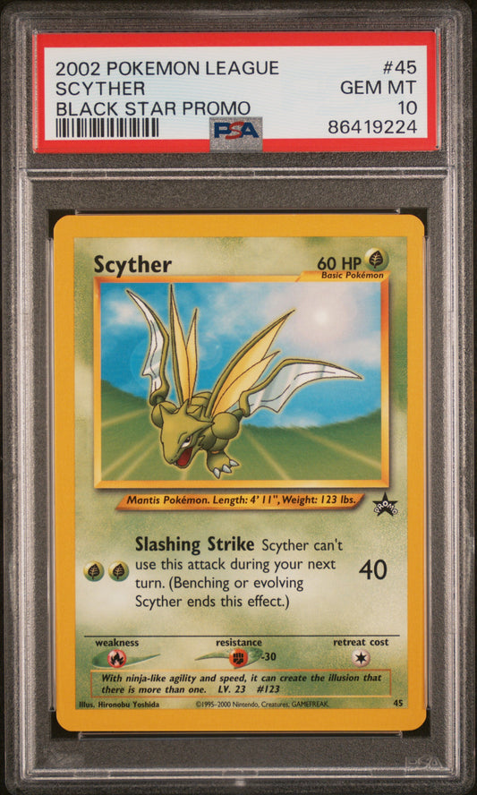 PSA 10 GEM MT Scyther - WotC Promo Non-Holo 45