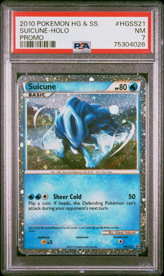 PSA 7 NM Suicune - HGSS21 Holo Promo