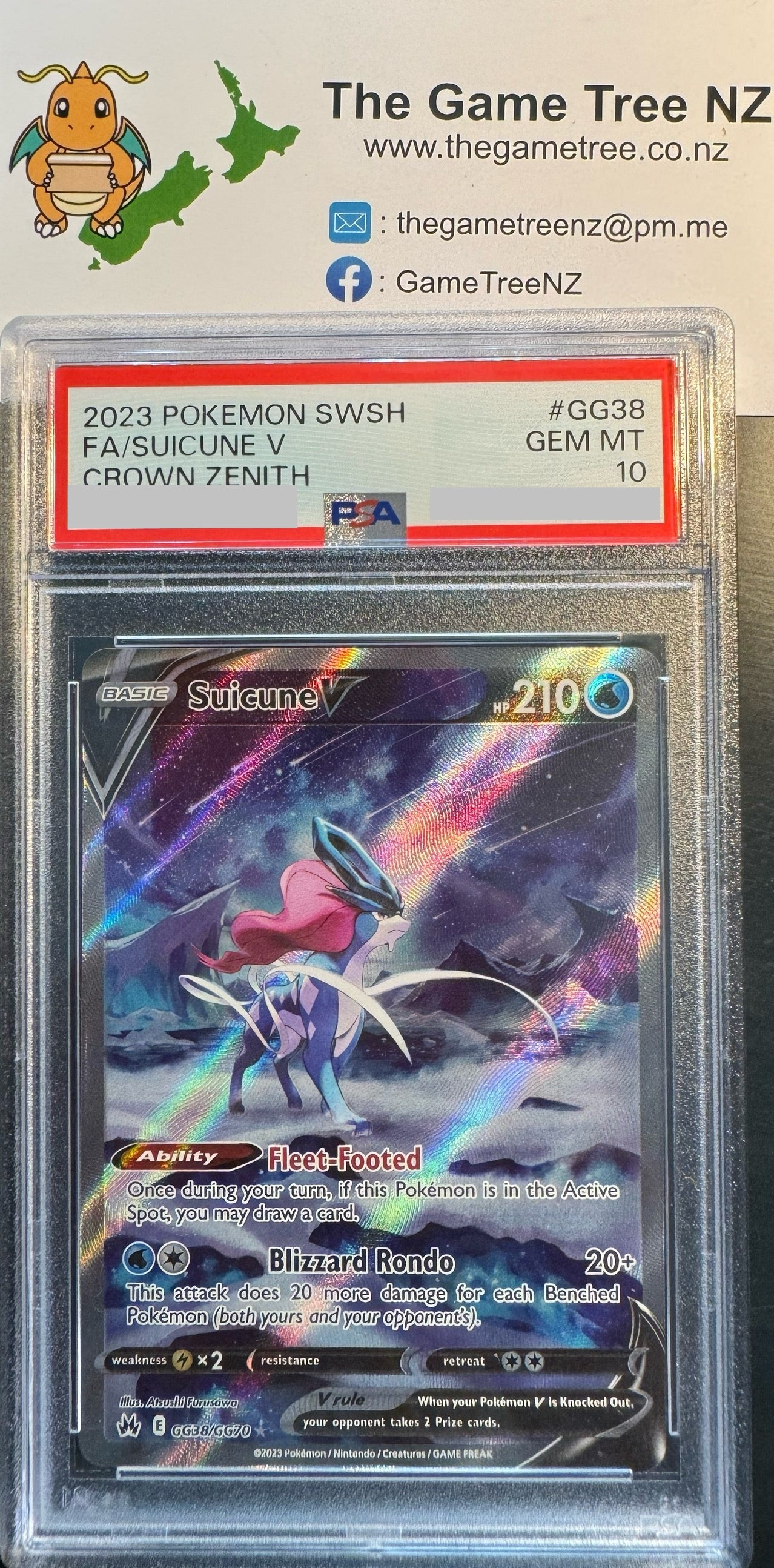 PSA 10 GEM MT Suicune V - Crown Zenith Full Art GG38/GG70 – The Game ...