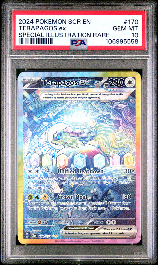PSA 10 GEM MT Terapagos EX - Stellar Crown SIR 170/142