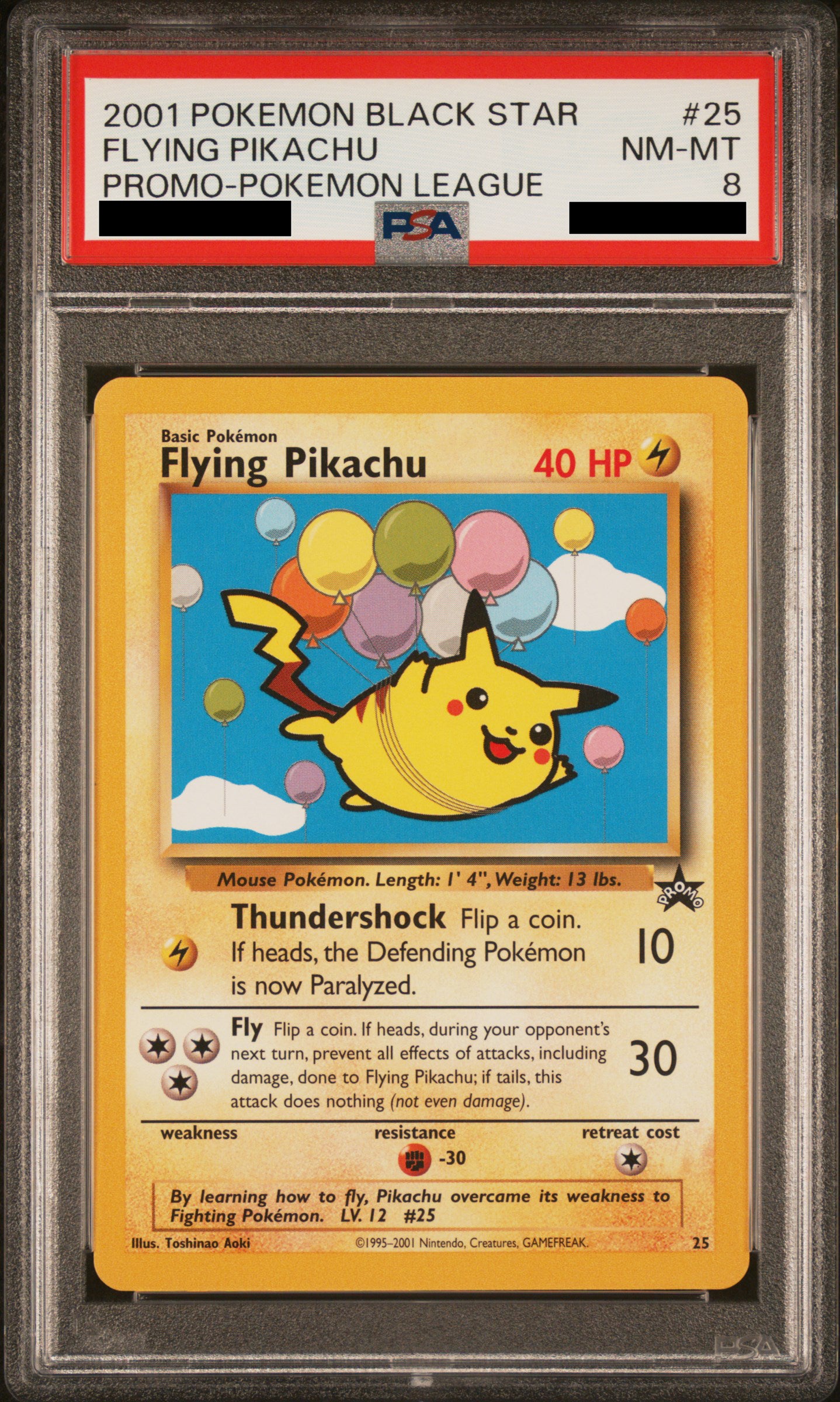 PSA 8 NM-MT Flying Pikachu - WotC Black Star Promo Non-Holo 25