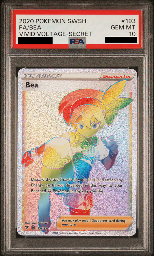 PSA 10 GEM MT Bea - Vivid Voltage Secret Rainbow Rare 193/185