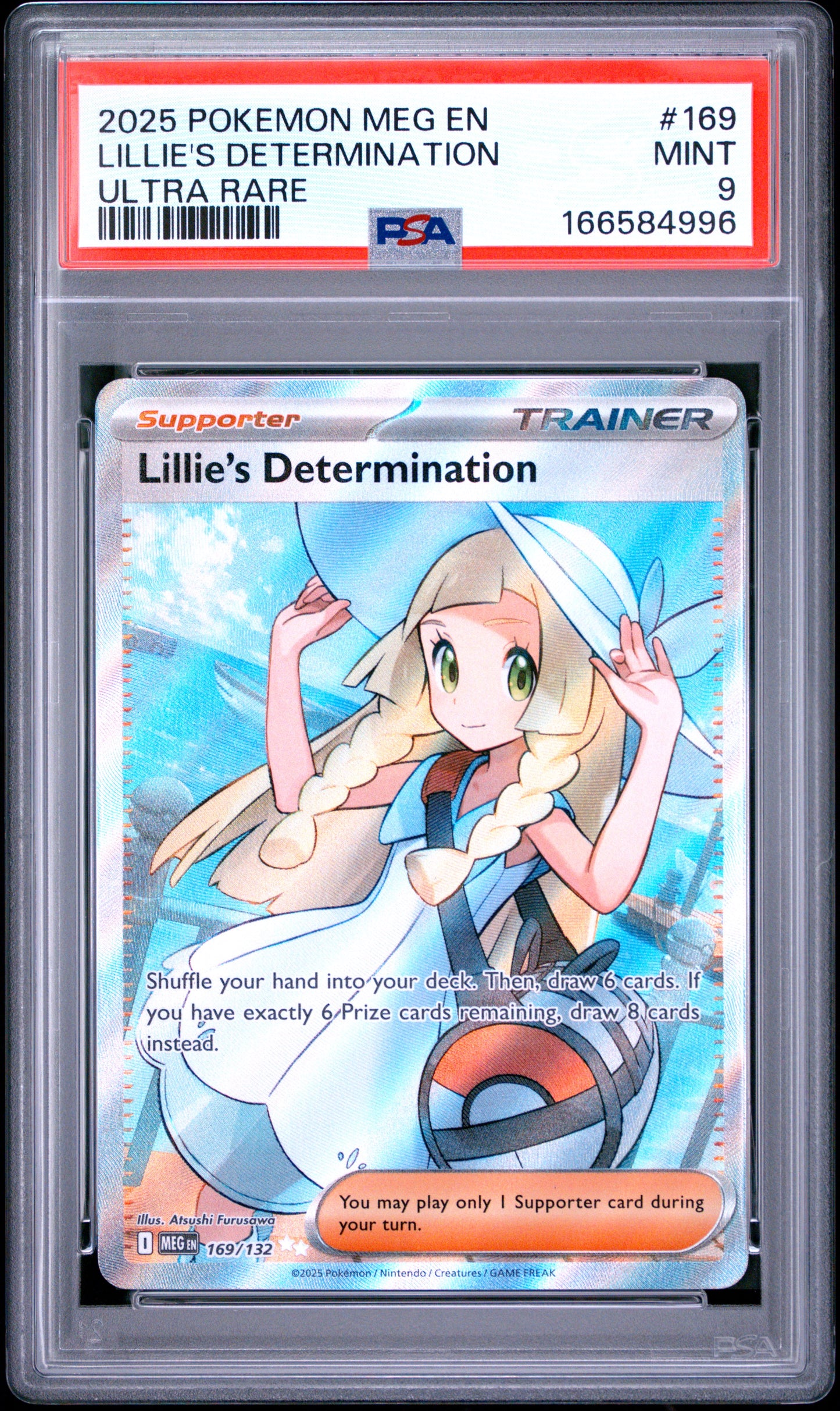 PSA 9 MINT Lillie's Determination - Mega Evolution Full Art 169/132