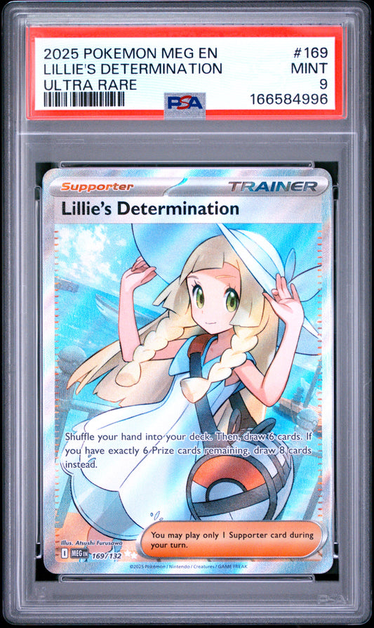 PSA 9 MINT Lillie's Determination - Mega Evolution Full Art 169/132