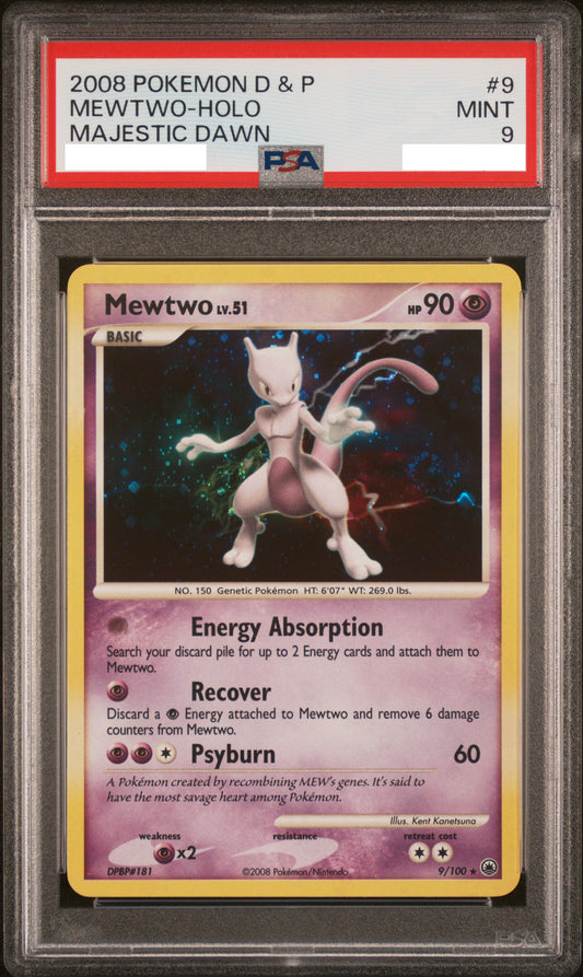 PSA 9 MINT Mewtwo - Majestic Dawn Holo 9/100