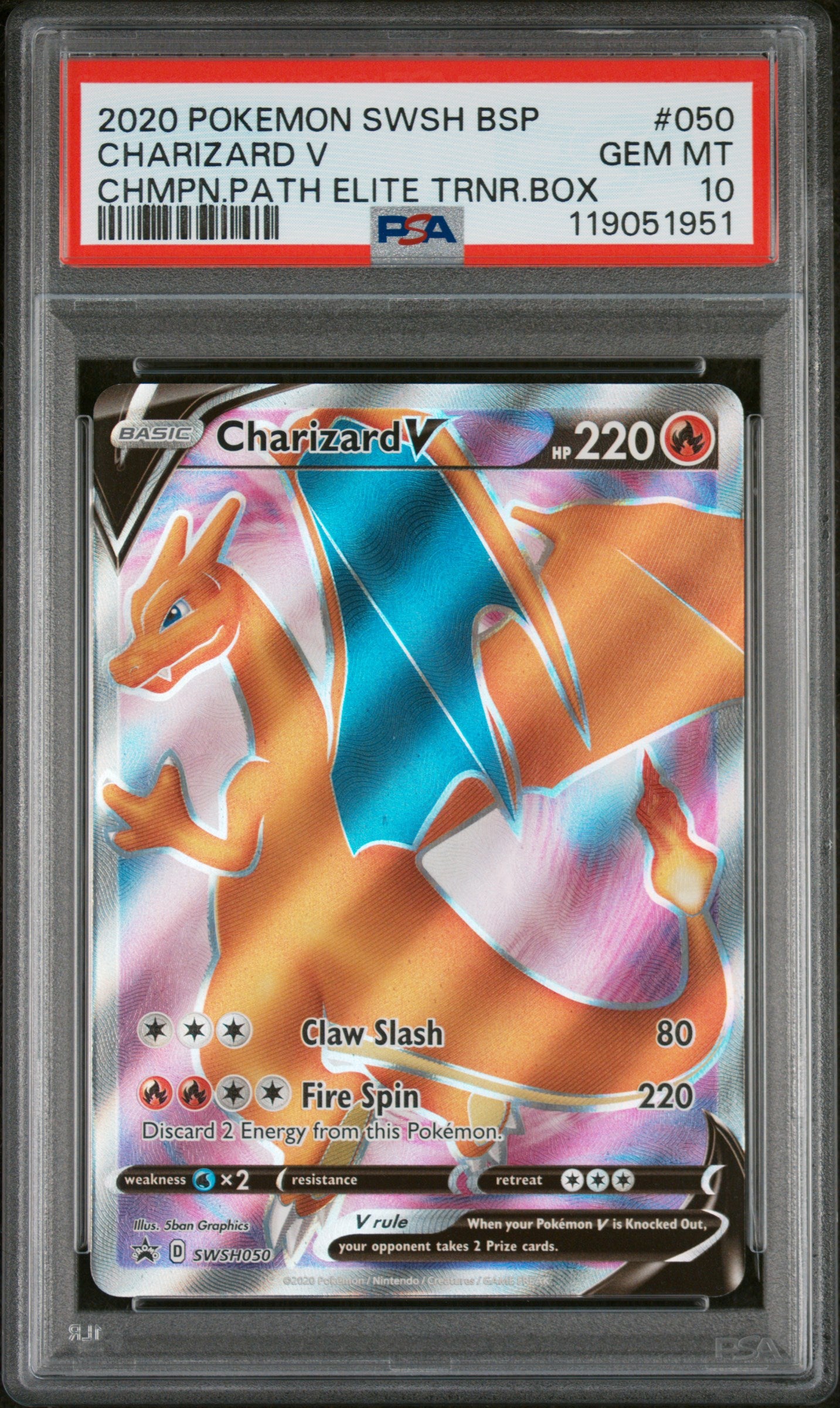 PSA 10 GEM MT Charizard V Full Art - SWSH050 Holo Promo