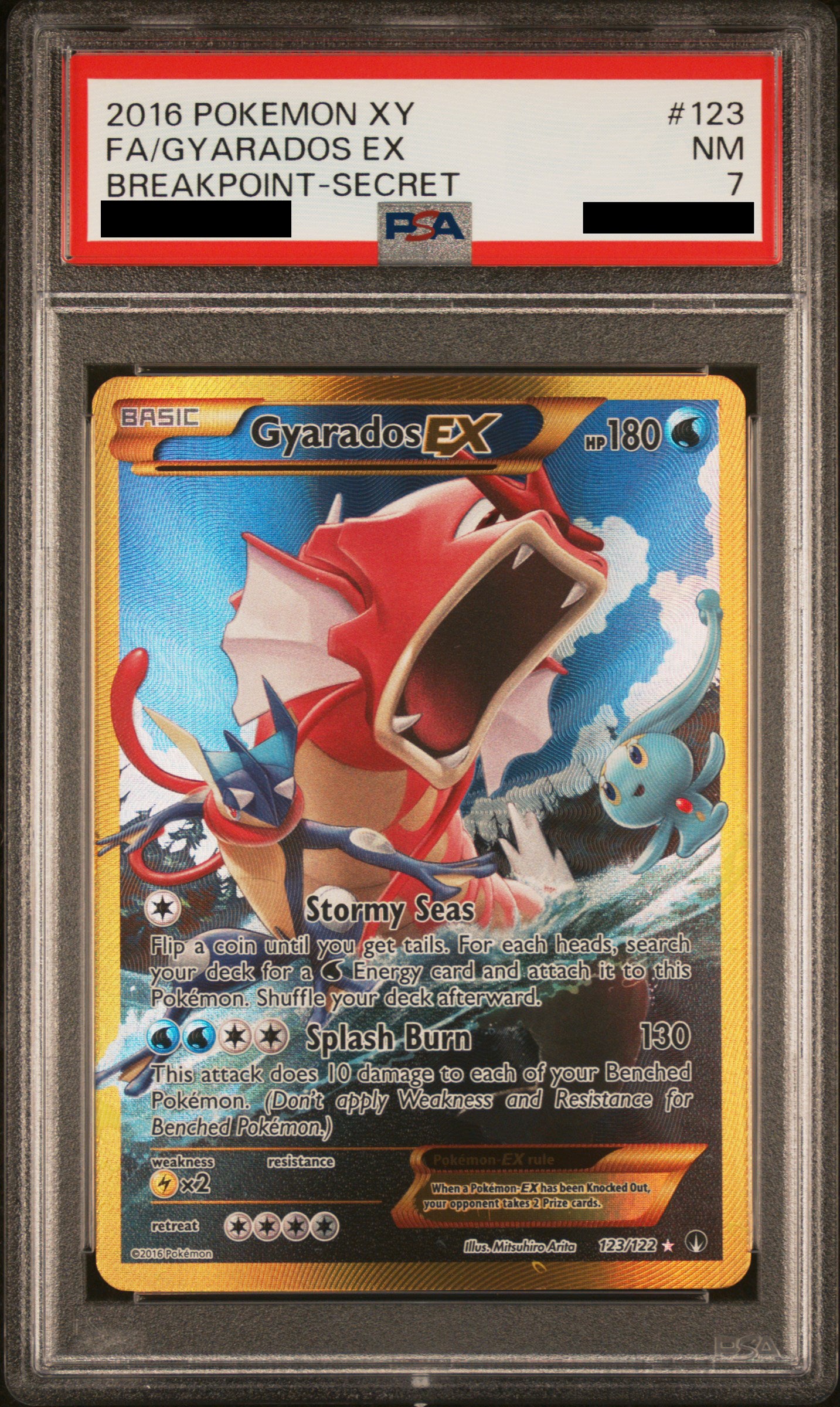 PSA 7 NM Gyarados EX - Breakpoint Secret Alternate Art 123/122