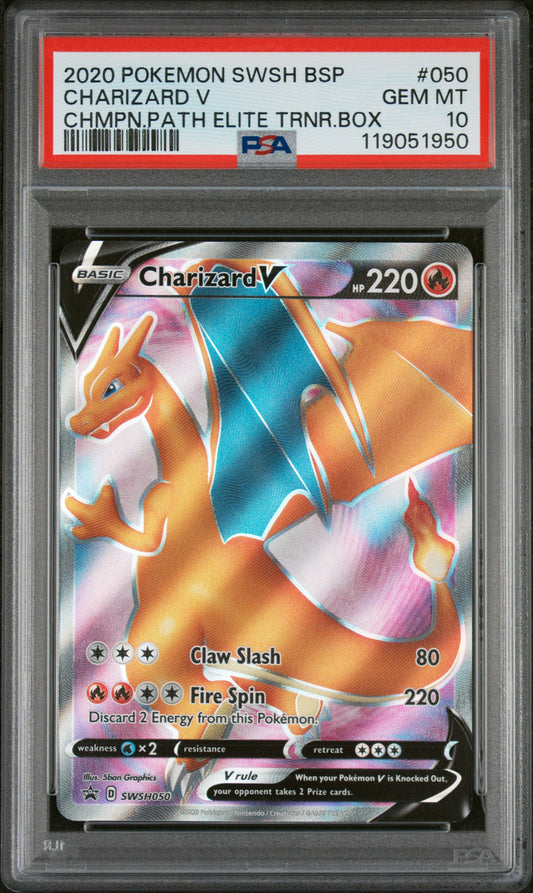 PSA 10 GEM MT Charizard V Full Art - SWSH050 Holo Promo