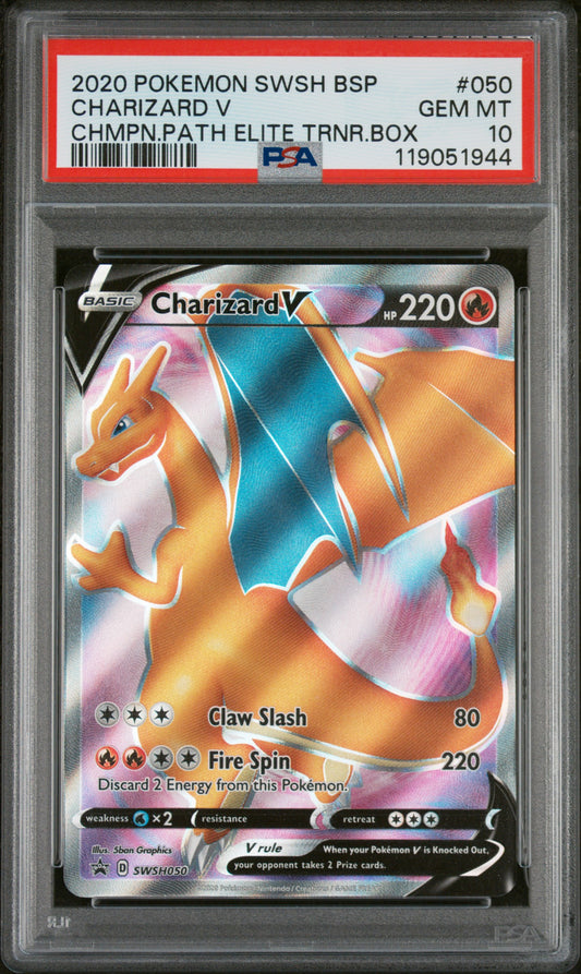 PSA 10 GEM MT Charizard V Full Art - SWSH050 Holo Promo