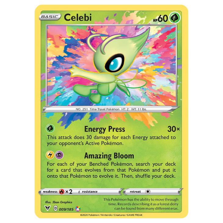 Celebi - Vivid Voltage - 009/185 - Holo Amazing Rare