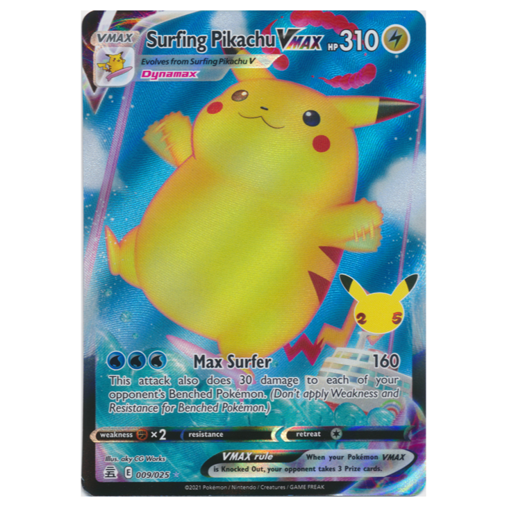 Surfing Pikachu VMAX - Celebrations - 009/025 - Full Art Ultra Rare