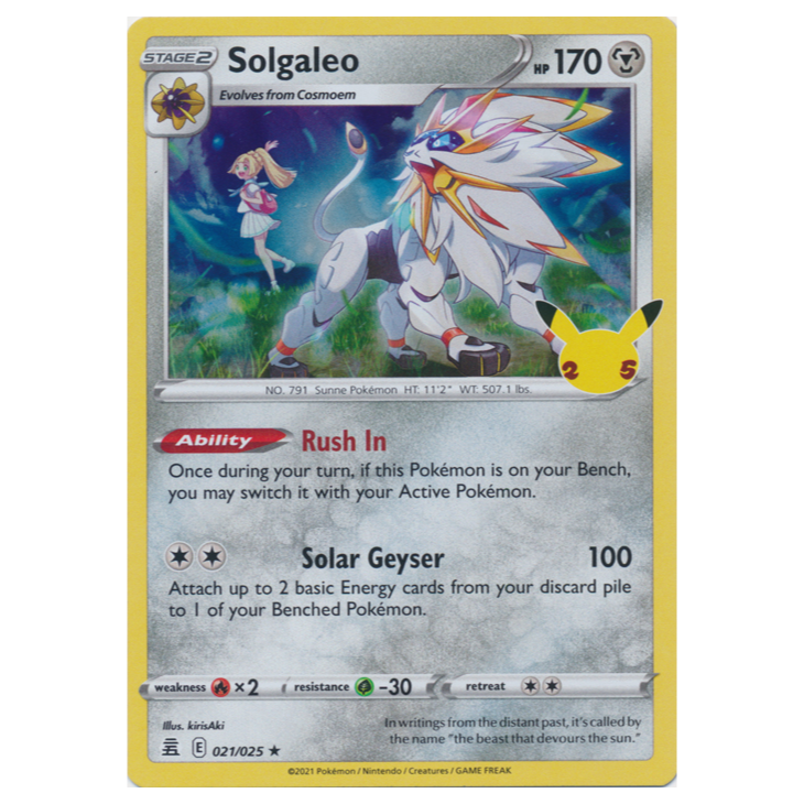 Solgaleo - Celebrations - 021/025 - Holo Rare