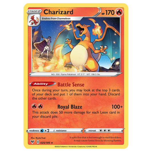 Charizard - Vivid Voltage - 025/185 - Rare/Reverse Holo