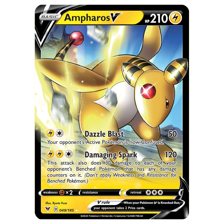 Ampharos V - Vivid Voltage - 049/185 - Holo Ultra Rare