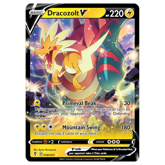 Dracozolt V - Evolving Skies - 058/203 - Holo Ultra Rare