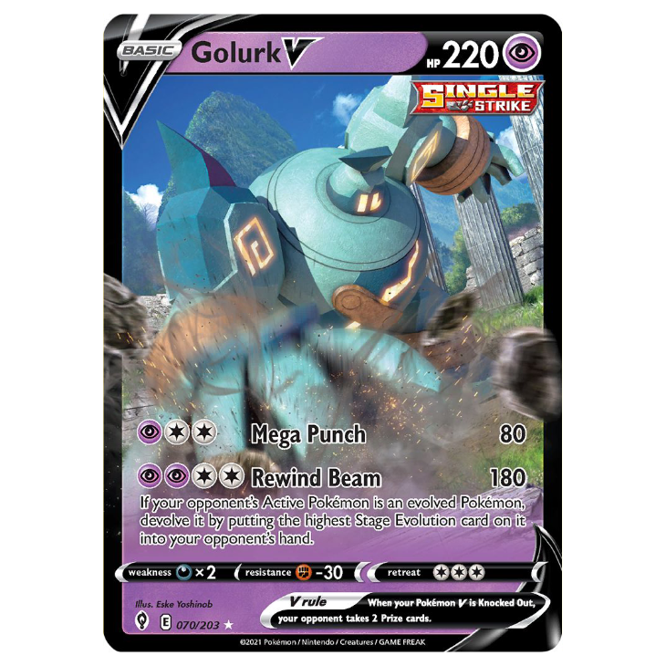 Golurk V - Evolving Skies - 070/203 - Holo Ultra Rare