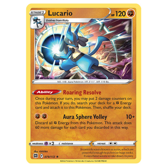 Lucario - Brilliant Stars - 079/172 - Holo Rare/Reverse Holo