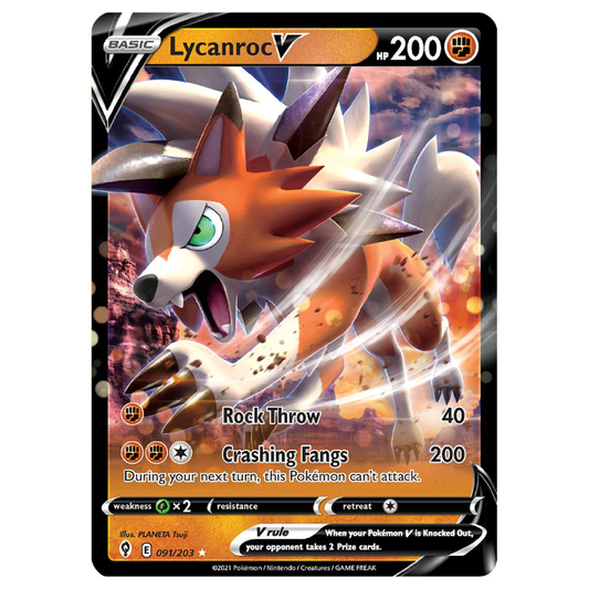 Lycanroc V - Evolving Skies - 091/203 - Holo Ultra Rare