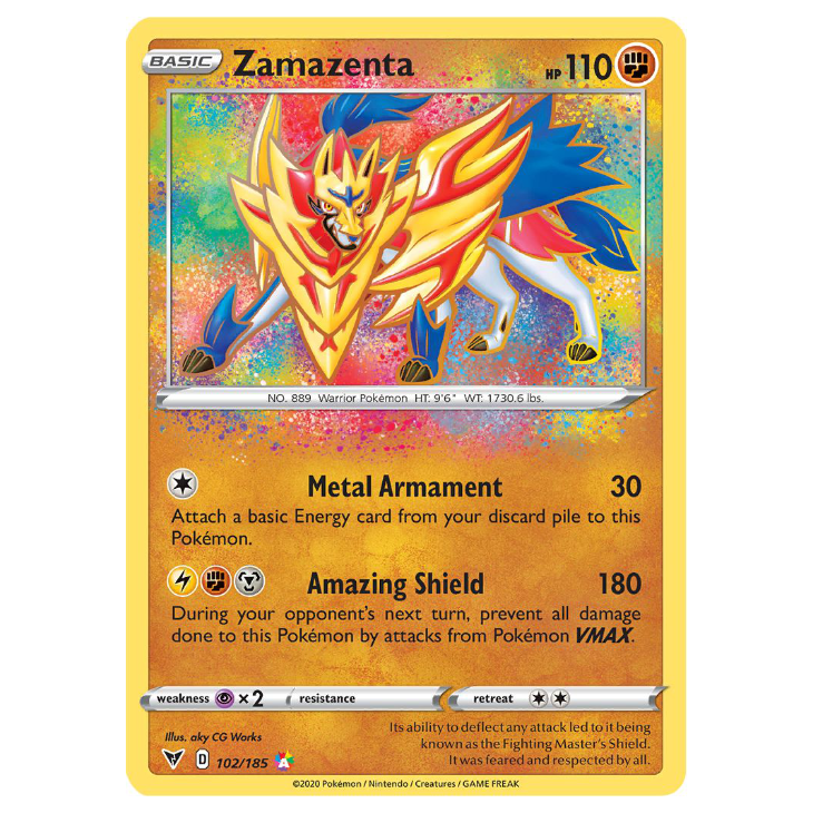 Zamazenta - Vivid Voltage - 102/185 - Holo Amazing Rare