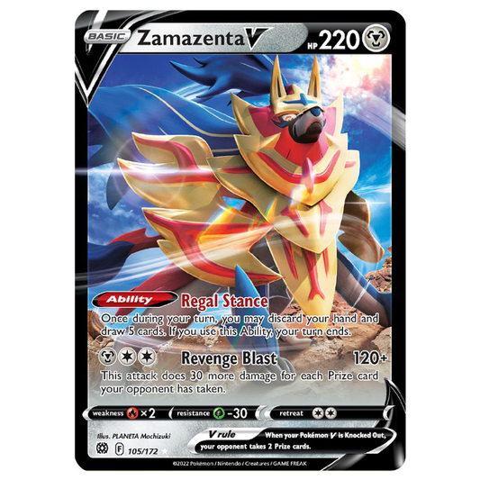 Zamazenta V - Brilliant Stars - 105/172 - Holo Ultra Rare