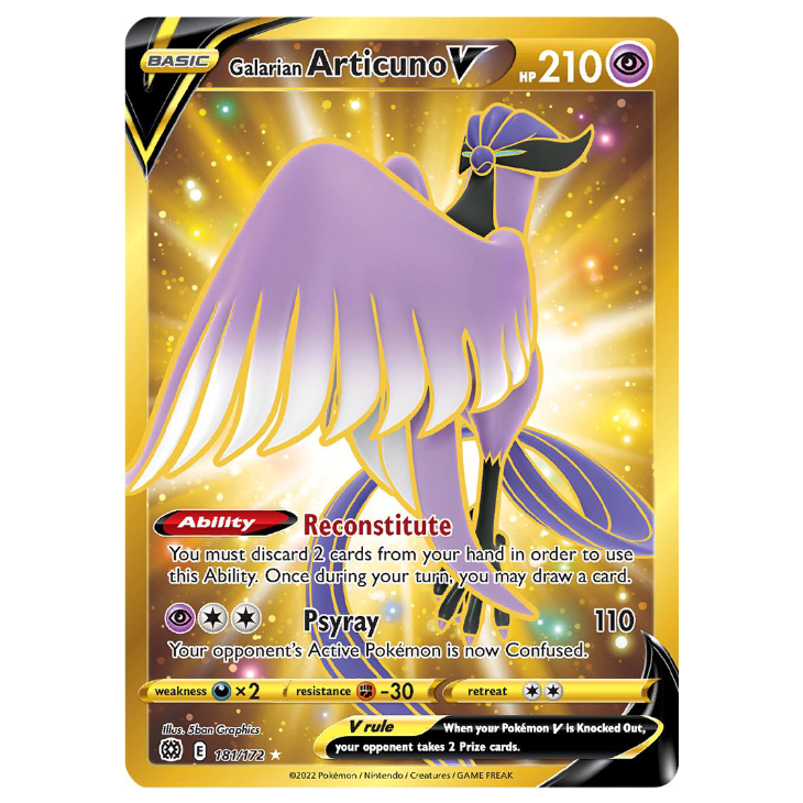 Galarian Articuno V - Brilliant Stars - 181/172 - Holo Gold Secret Rare